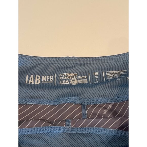 IAB MFG Womens Blue Reversible Athletic Shorts Size L With Striped Pattern - Picture 3 of 7
